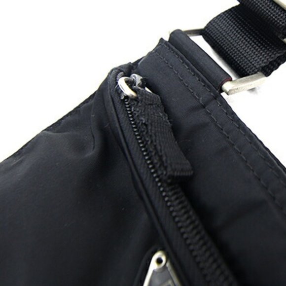 PRADA Shoulder Bag Black Nylon Pochette Triangle - Picture 8 of 10